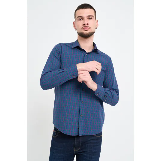 Lee Cooper, Camasa cu buzunar pe piept, Albastru, 2XL