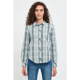 Lee Cooper, Camasa in carouri din bumbac, Verde inchis, Verde pal, S