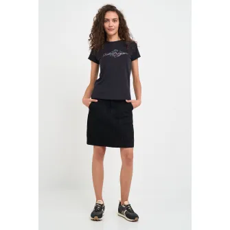 Lee Cooper, Fusta mini din denim, Negru, XS