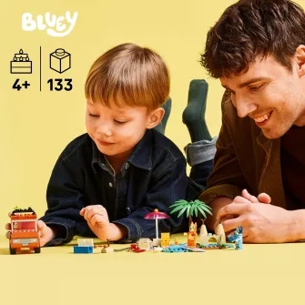 LEGO® Bluey - Calatoria familiei lui Blue cu masina la plaja 11202, 133 piese