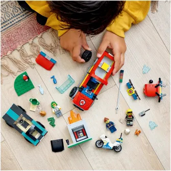 LEGO City - Stingere de incendiu si urmarire politista 60319, 295 piese