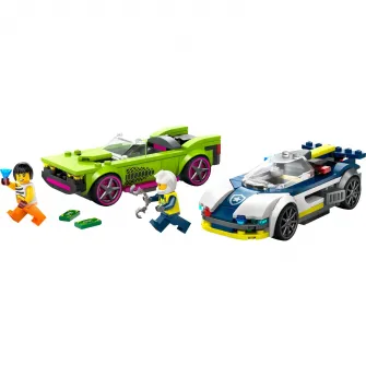 LEGO® City - Urmarire cu masina de politie si masina puternica 60415, 213 piese
