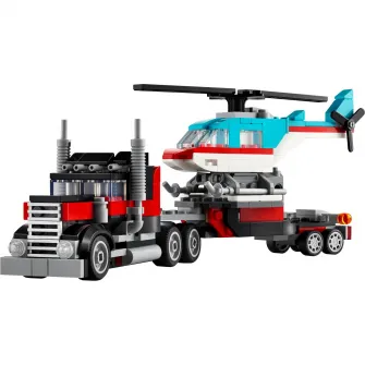 LEGO® Creator 3 in 1 - Camioneta-platforma cu elicopter 31146, 270 piese