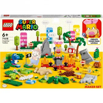 LEGO® Super Mario - Set de creator Cutia de unelte pentru creativitate 71418, 588 piese