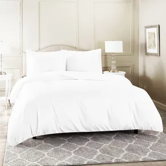 Lenjerie de pat XXL Hotel Kotonia Home, 100% bumbac ranforce, cearsaf de pat 240x260 cm, husa pilota 200x220 cm, 2 fete de perna 50x70 cm, alb