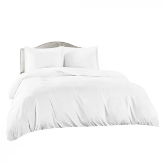 Lenjerie de pat XXL Hotel Line Kotonia Home, 100% bumbac, olandina, cearsaf de pat 220x240 cm, husa pilota 200x215 cm, 2 fete de perna 50x70 cm, alb