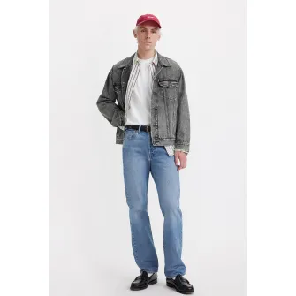 Levi's, Blugi cu croiala dreapta 501В®, Alb, Albastru glaciar, W32-L34