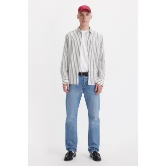 Levi's, Blugi cu croiala dreapta 501В®, Alb, Albastru glaciar, W32-L34