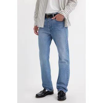 Levi's, Blugi cu croiala dreapta 501В®, Alb, Albastru glaciar, W32-L34