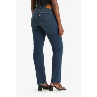 Levi's, Blugi cu croiala dreapta si talie inalta 724™, Albastru melange, W27-L32