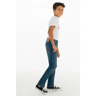 Levi's, Blugi drepti cu aspect decolorat, Albastru, 140 CM