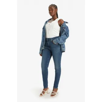 Levi's, Blugi skinny cu talie inalta 721®, Bleumarin stins, W25-L32