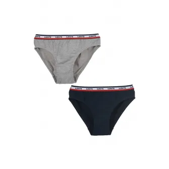 Levi's, Chiloti din amestec de bumbac si banda logo elastica, Gri melange, Bleumarin, 122-128 CM