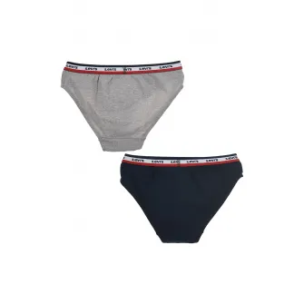 Levi's, Chiloti din amestec de bumbac si banda logo elastica, Gri melange, Bleumarin, 122-128 CM