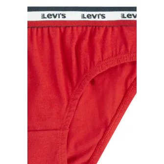 Levi's, Chiloti din amestec de bumbac si banda logo elastica, Rosu, Alb, 122-128 CM