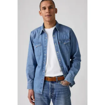 Levi's, Curea lata de piele, Maro cognac, 100