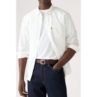 Levi's, Curea uni de piele cu catarama metalica, Maro fango, 110