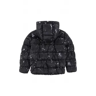 Levi's, Geaca cu gluga si imprimeu cu pete decorative, Alb, Negru stins, 164 CM