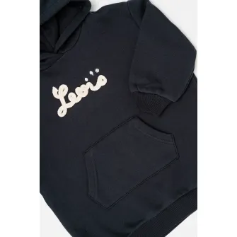 Levi's, Hanorac din amestec de bumbac organic, Alb, Bleumarin, 128 CM