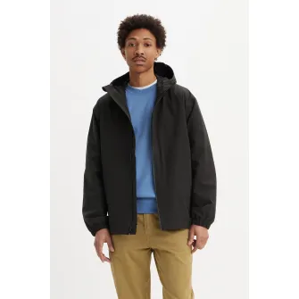 Levi's, Jacheta cu fermoar si gluga, Negru, L
