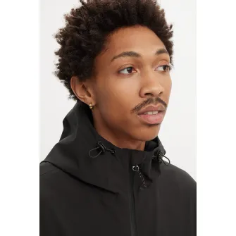 Levi's, Jacheta cu fermoar si gluga, Negru, L