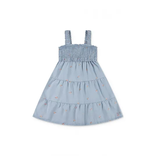Levi's, Rochie din lyocell cu model floral, Galben, Verde inchis, Albastru deschis, 164 CM