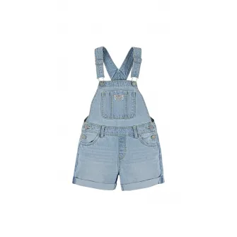 Levi's, Salopeta scurta de denim cu decolteu patrat, Albastru prafuit, 164 CM
