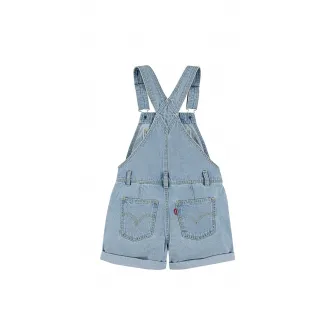 Levi's, Salopeta scurta de denim cu decolteu patrat, Albastru prafuit, 164 CM