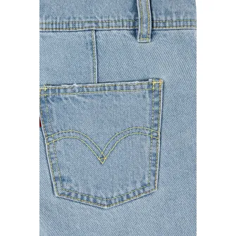 Levi's, Salopeta scurta de denim cu decolteu patrat, Albastru prafuit, 164 CM