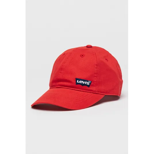 Levi's, Sapca din bumbac cu logo, pentru baseball, Rosu