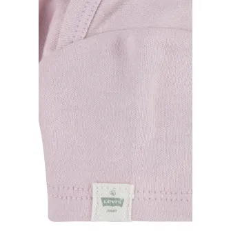 Levi's, Set de body din bumbac organic si pantaloni de trening, Albastru deschis, Roz prafuit, 68 CM