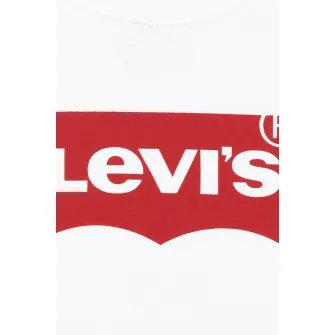 Levi's, Set de botosei, body si caciula, Alb, Rosu inchis, 80 CM