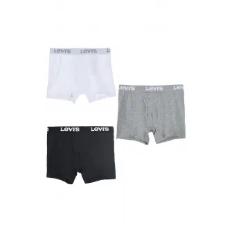 Levi's, Set de boxeri cu banda logo - 3 perechi, Alb, Gri melange, Bleumarin, 116-132 CM