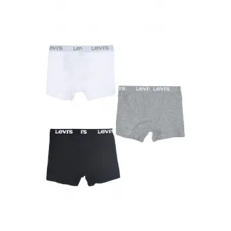 Levi's, Set de boxeri cu banda logo - 3 perechi, Alb, Gri melange, Bleumarin, 116-132 CM