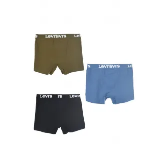 Levi's, Set de boxeri cu banda logo - 3 perechi, Verde militar, Albastru, 116-132 CM