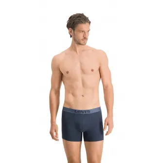 Levi's, Set de boxeri cu banda logo in talie - 2 perechi, Albastru inchis, S