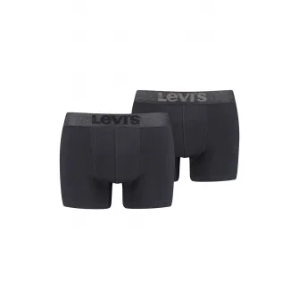 Levi's, Set de boxeri cu banda logo in talie - 2 perechi, Negru, Bleumarin, S