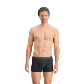 Levi's, Set de boxeri cu banda logo in talie - 2 perechi, Negru, Bleumarin, S