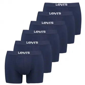 Levi's, Set de boxeri cu banda logo in talie - 6 perechi, Bleumarin, S