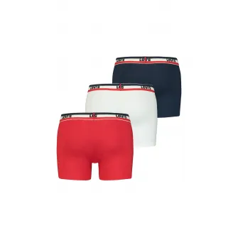 Levi's, Set de boxeri din amestec de bumbac organic - 3 perechi, Rosu, Alb, Bleumarin, S