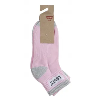 Levi's, Set de sosete scurte cu imprimeu logo - 3 perechi, Gri melange, Roz, 35-37 EU