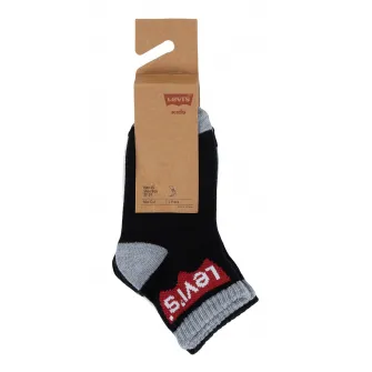 Levi's, Set de sosete scurte cu logo - 3 perechi, Negru, Alb, Gri melange, 27-35 EU