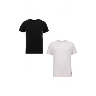 Levi's, Set de tricouri cu decolteu la baza gatului - 2 piese, Negru, Alb, 132-147 CM