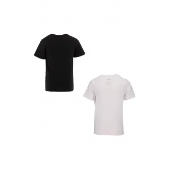Levi's, Set de tricouri cu decolteu la baza gatului - 2 piese, Negru, Alb, 132-147 CM