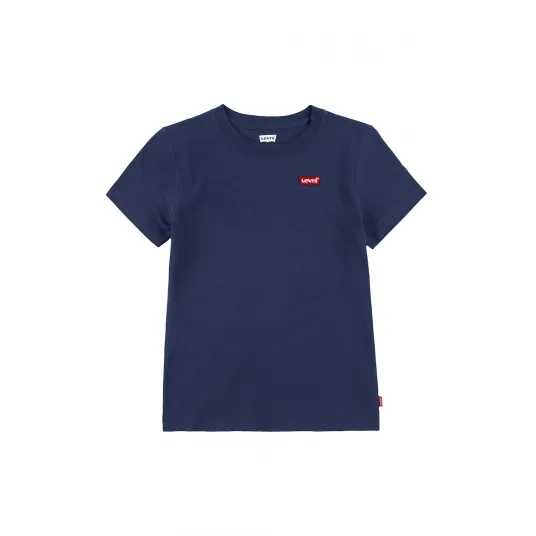 Levi's, Tricou cu decolteu la baza gatului si detaliu logo pe piept, Rosu, Bleumarin, 116 CM