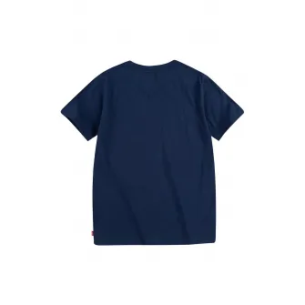 Levi's, Tricou cu decolteu la baza gatului si imprimeu logo, Rosu, Bleumarin, 68 CM