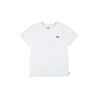 Levi's, Tricou cu decolteu la baza gatului si logo pe piept, Rosu, Alb, 110 CM