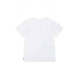 Levi's, Tricou cu decolteu la baza gatului si logo pe piept, Rosu, Alb, 110 CM