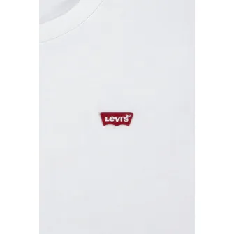 Levi's, Tricou cu decolteu la baza gatului si logo pe piept, Rosu, Alb, 110 CM
