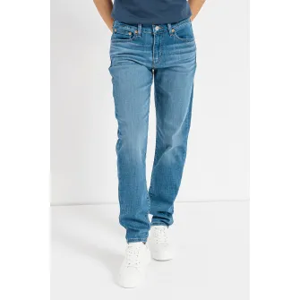 Levis, Blugi boyfriend cu talie medie, Albastru, W26-L30